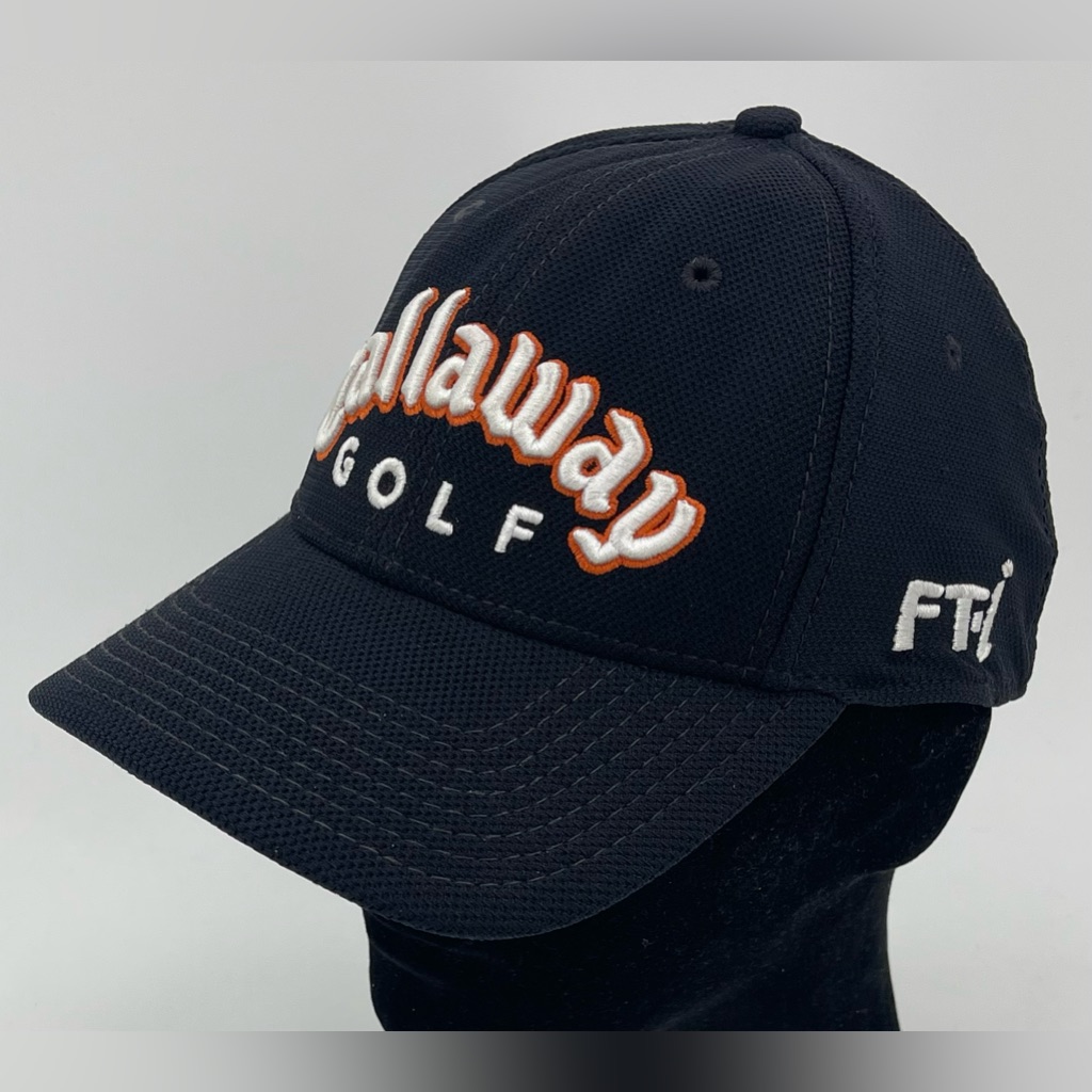 Callaway Golf Hat Cap Fitted Ft-I Tour I New Era Black W Orange & White Osfm